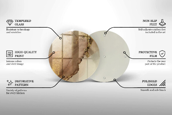 Üveg vágódeszka Arany absztrakció