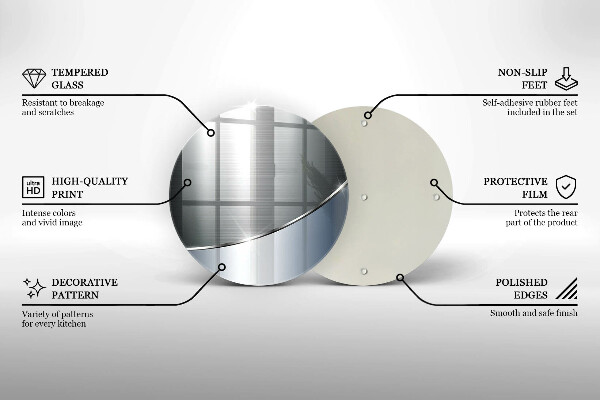 Üveg vágódeszka Fém absztrakciós minta