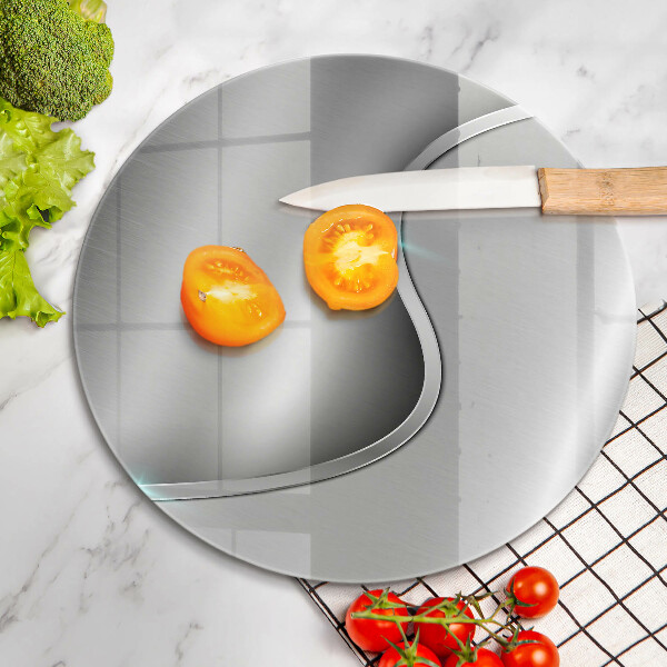 Üveg vágódeszka Absztrakt ezüst fém