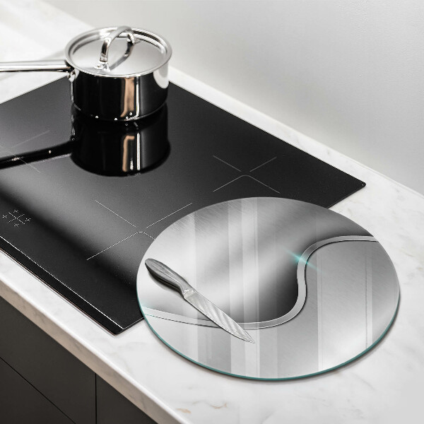 Üveg vágódeszka Absztrakt ezüst fém