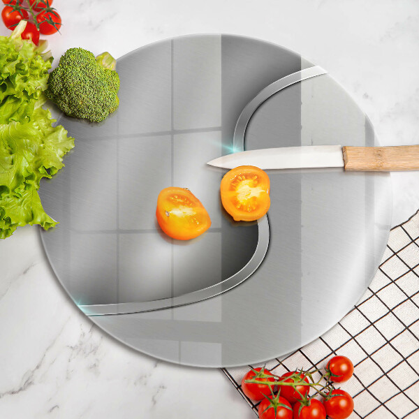 Üveg vágódeszka Absztrakt ezüst fém