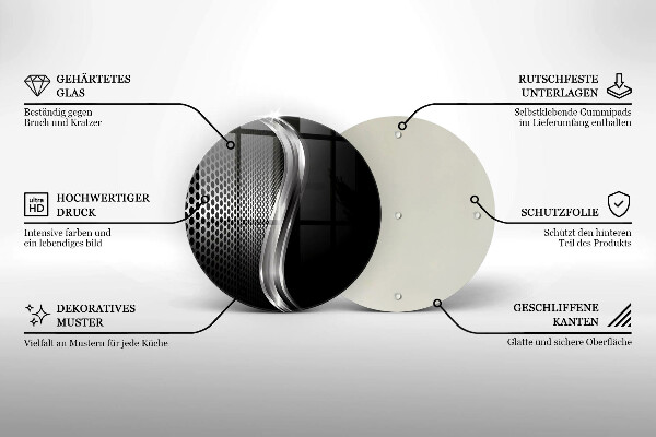 Üveg vágódeszka Fém szerkezet