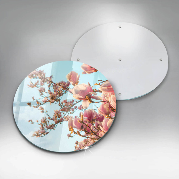 Üveg vágódeszka Rózsaszín virágú fa