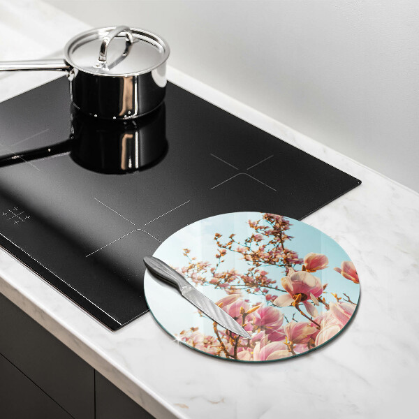 Üveg vágódeszka Rózsaszín virágú fa