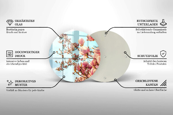 Üveg vágódeszka Rózsaszín virágú fa