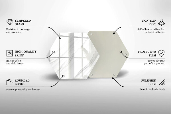 Üveg vágódeszka Finom márvány