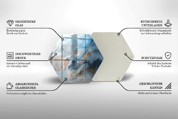 Üveg vágódeszka Márvány textúra