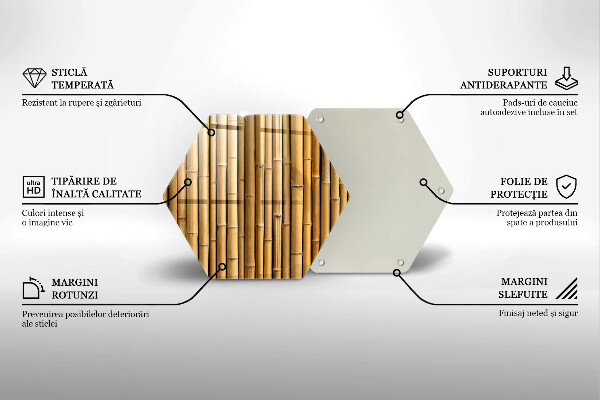 Üveg vágódeszka Természet boho bambusz