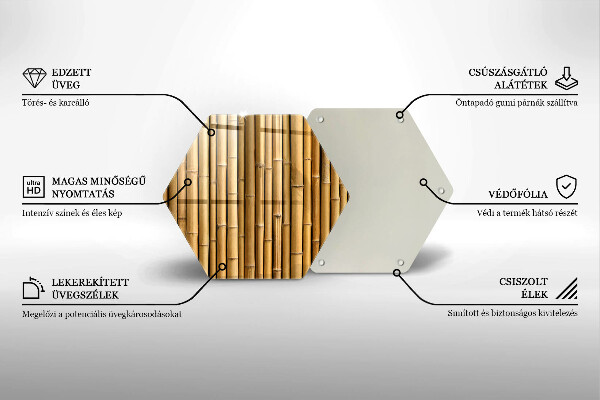 Üveg vágódeszka Természet boho bambusz