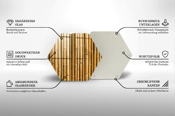 Üveg vágódeszka Természet boho bambusz