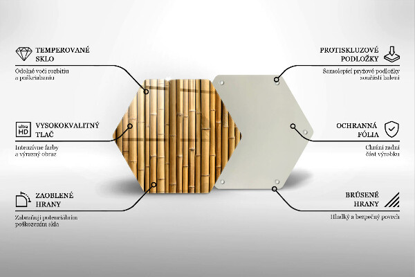 Üveg vágódeszka Természet boho bambusz