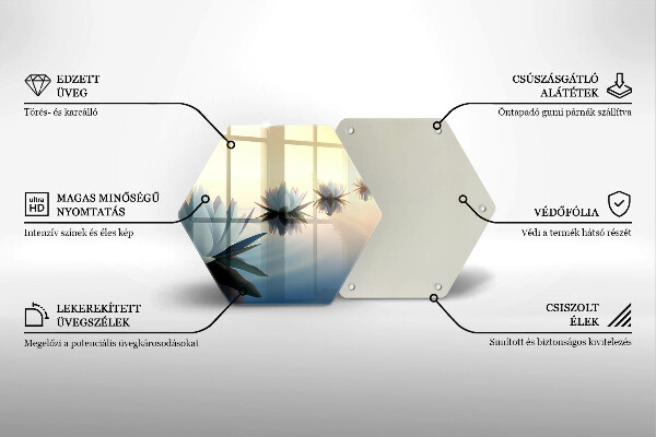 Üveg vágódeszka Liliom virágok a vízen