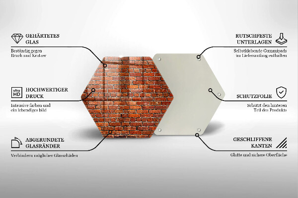 Üveg vágódeszka Téglafal fala