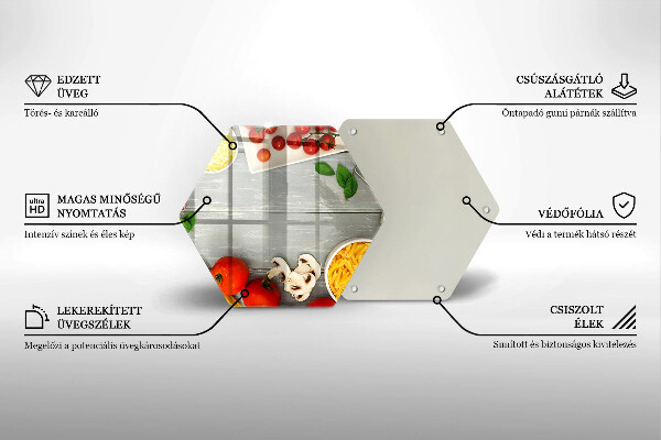 Üveg vágódeszka Konyhai étel