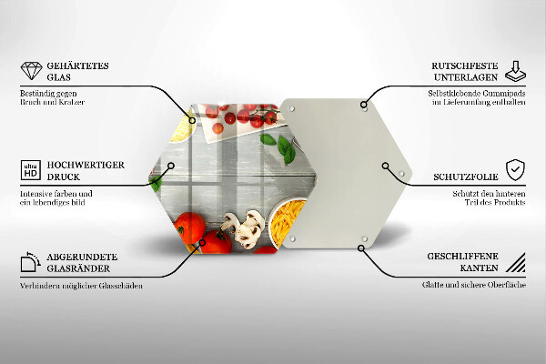 Üveg vágódeszka Konyhai étel