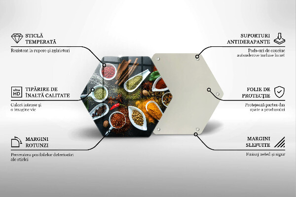 Üveg vágódeszka Konyhai fűszerek