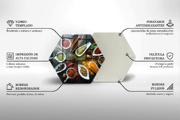 Üveg vágódeszka Konyhai fűszerek