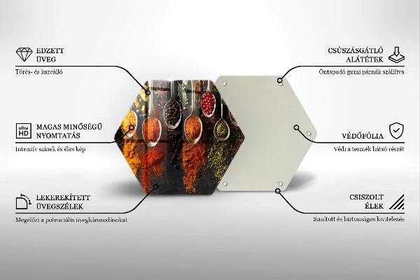 Üveg vágódeszka Fűszeres kanalak