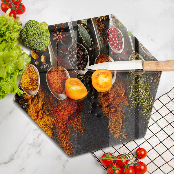 Üveg vágódeszka Fűszeres kanalak