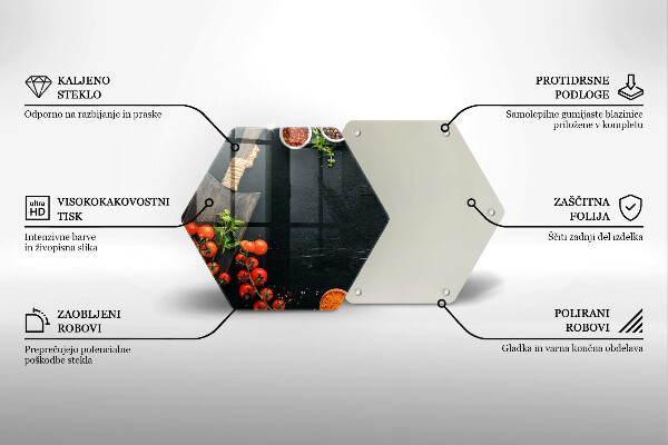 Üveg vágódeszka koktélparadicsom