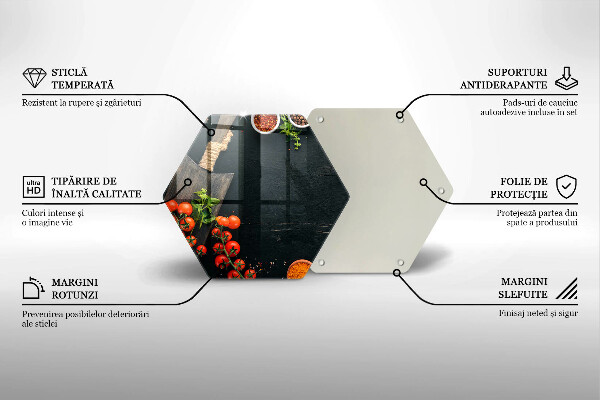 Üveg vágódeszka koktélparadicsom