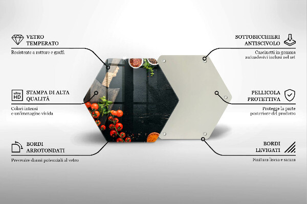 Üveg vágódeszka koktélparadicsom