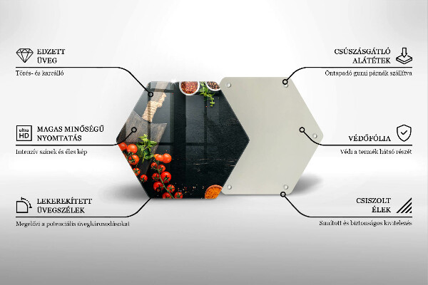 Üveg vágódeszka koktélparadicsom