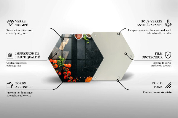 Üveg vágódeszka koktélparadicsom