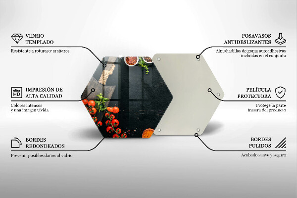 Üveg vágódeszka koktélparadicsom