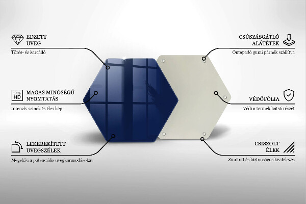 Üveg vágódeszka Kék szín