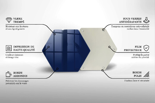 Üveg vágódeszka Kék szín