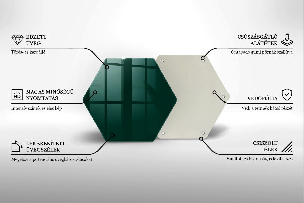 Üveg vágódeszka Zöld szín