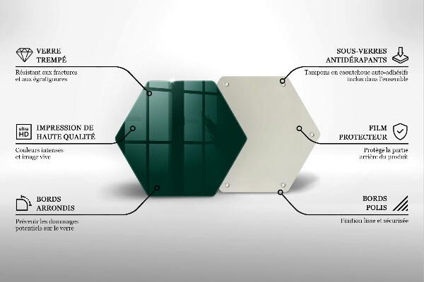 Üveg vágódeszka Zöld szín