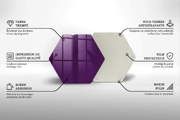 Üveg vágódeszka Lila színű