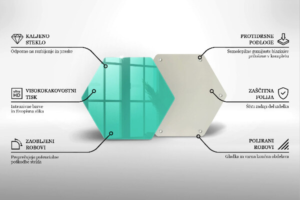 Üveg vágódeszka Zöld szín