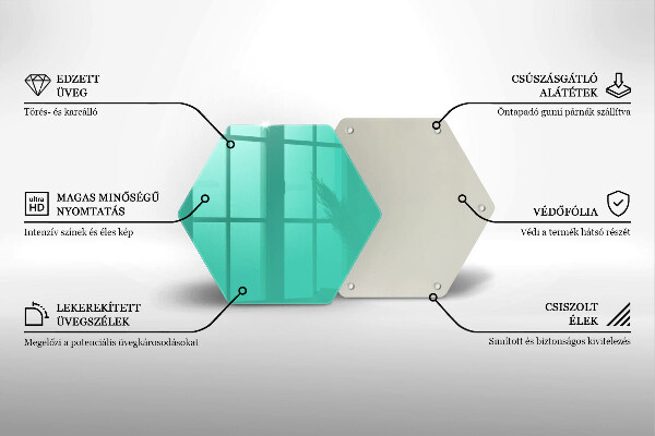 Üveg vágódeszka Zöld szín