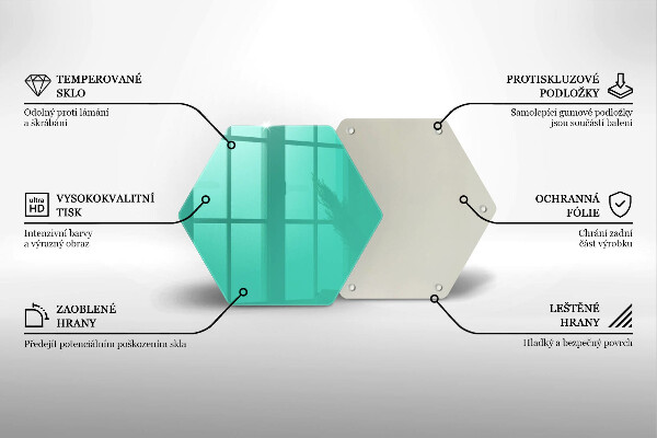 Üveg vágódeszka Zöld szín