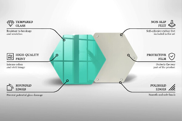 Üveg vágódeszka Zöld szín