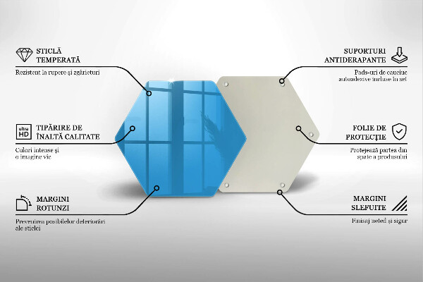 Üveg vágódeszka Kék szín