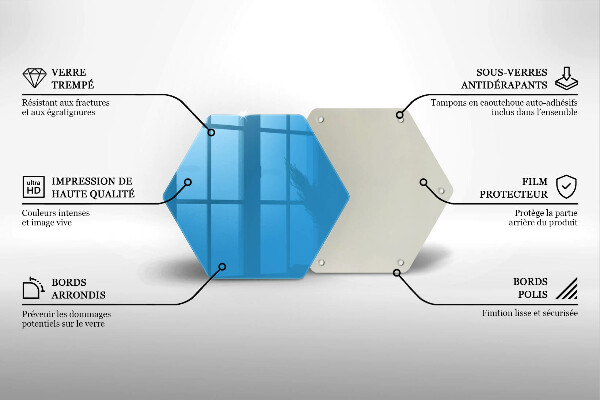 Üveg vágódeszka Kék szín
