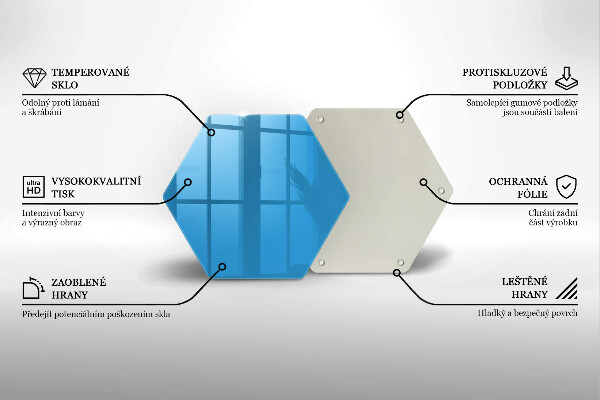 Üveg vágódeszka Kék szín