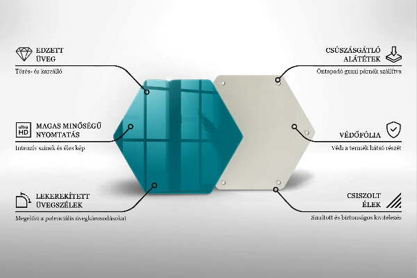 Üveg vágódeszka Türkiz