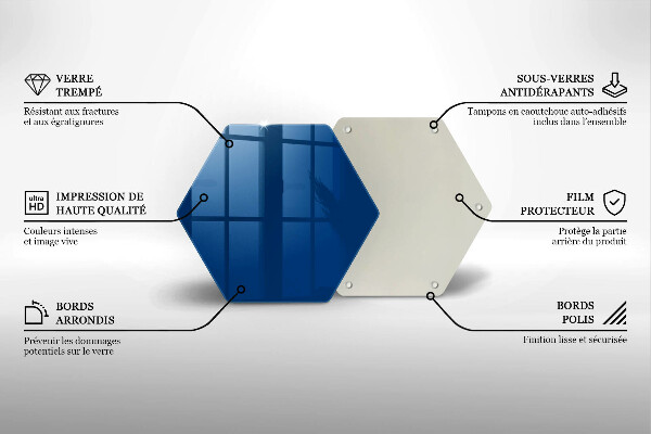 Üveg vágódeszka Kék szín