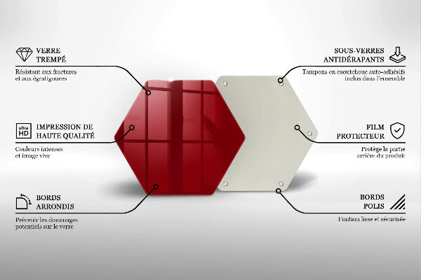 Üveg vágódeszka piros szín