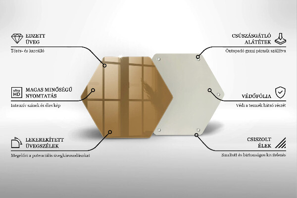 Üveg vágódeszka Bézs színű