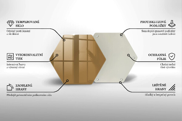 Üveg vágódeszka Bézs színű