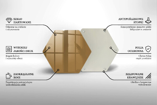 Üveg vágódeszka Bézs színű