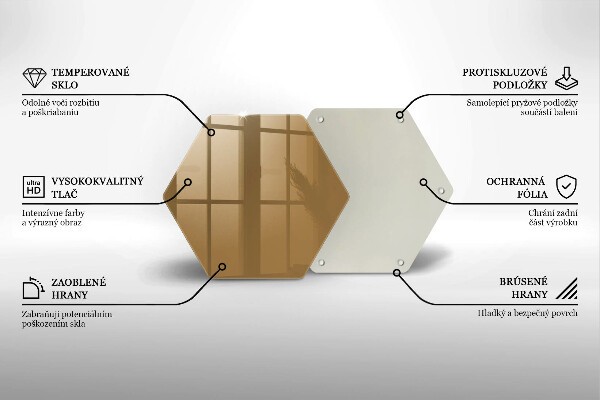 Üveg vágódeszka Bézs színű