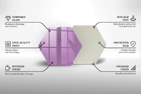 Üveg vágódeszka Lila színű