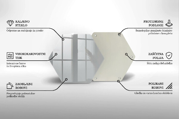 Üveg vágódeszka Szürke színű